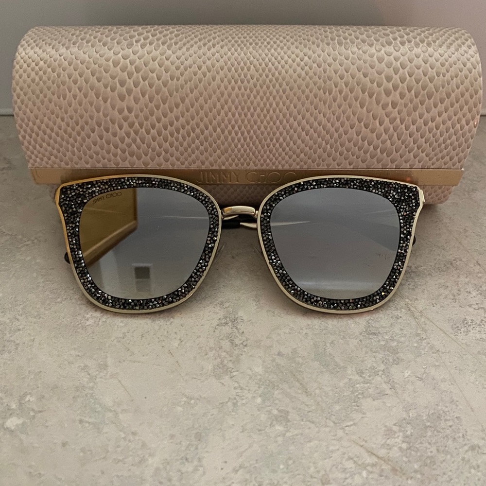 Jimmy Choo Grey Mirror Shaded Silver Sunglasses